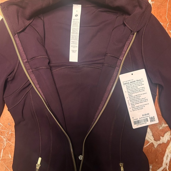 NEW* never worn Lululemon Dark Purple / Maroon Jacket with Gold Accents - Picture 3 of 8